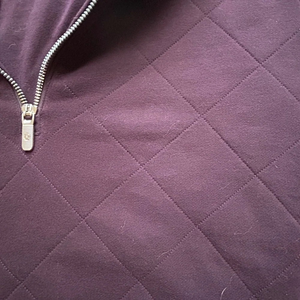 Lululemon Forever Warm Pullover Black Cherry Quilted Half Zip Size 10 NWT - Picture 4 of 13